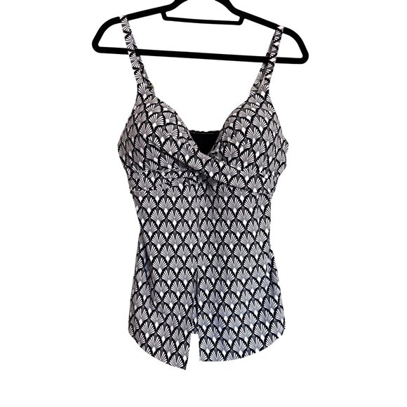 Leilani Sail Away Gemini Tankini Swim Top Size 10 Underwire Push Up  NWT Black W - Picture 9 of 9